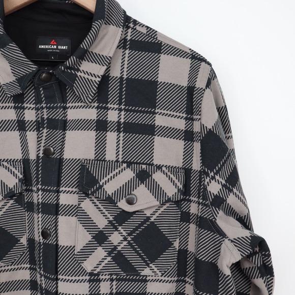 American Giant Unisex RedWood Fleece Overshirt Silent Storm Size L Made In USA - Picture 5 of 10